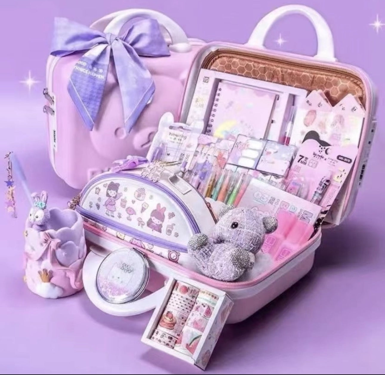 Pack by PCS(40/80/130/200/300/500)-Lovely Office Stationery Bundle-Pens Notebooks Pencils Notepads